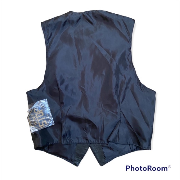 Vintage Black Leather Vest Don’t Stop Size M Unisex - Picture 2 of 4